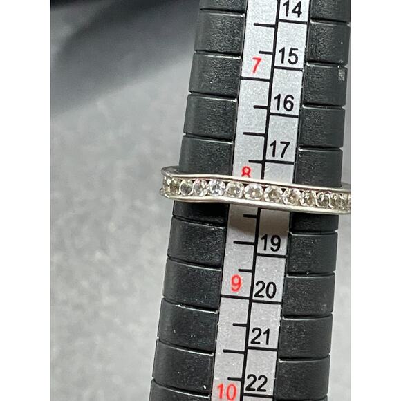 Vtg IBB CN 925 Sterling Silver Cubic Zirconia Eternity Band Ring Size 8 2.21g - Picture 9 of 10